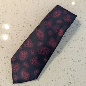 Vintage Christian Dior Blue Paisley Silk Necktie